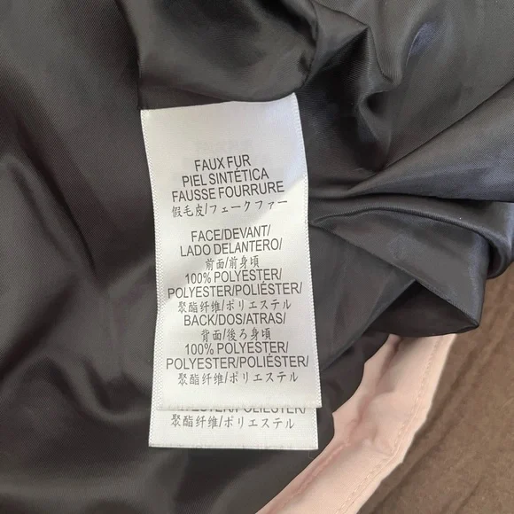 BCBGMaxAzria Pink Hooded Puffer Black Details Winter Coat Jacket XS - Picture 16 of 16